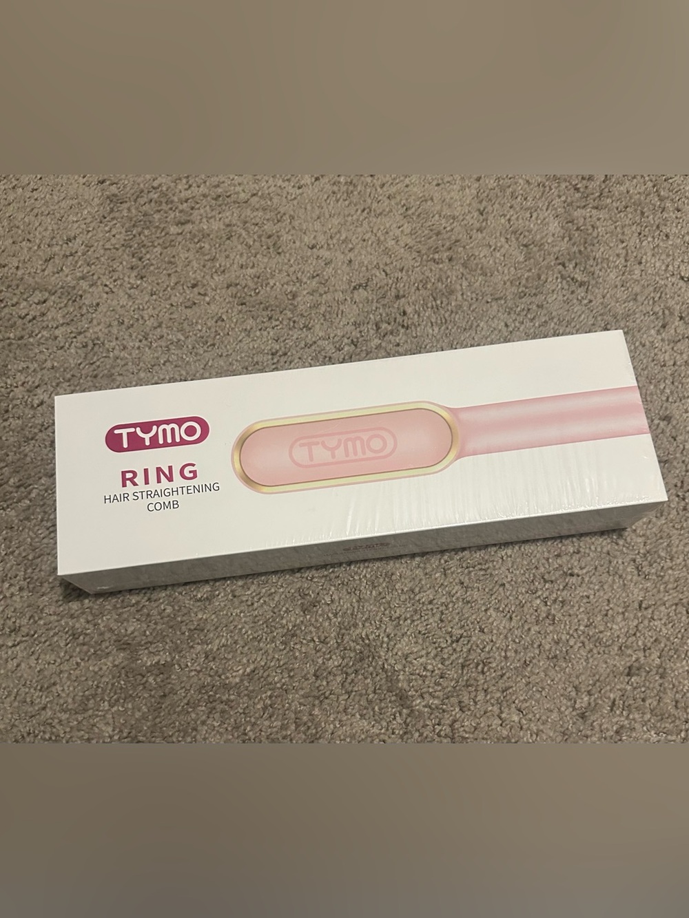 TYMO Ring Hair Straightener Brush Comb for Women 5 Temp Settings, Fast Heat Pink